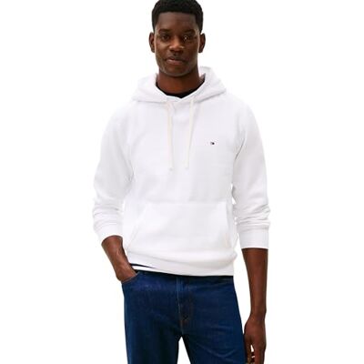MW0MW37230YBRS Tommy Hilfiger Męska bluza z kapturem ESSENTIAL MW0MW37230, biała, S, Biały (biały), S MW0MW37230YBRS Tommy Hilfiger Męska bluza z kapturem ESSENTIAL MW0MW37230, biała, S, Biały (biały), S