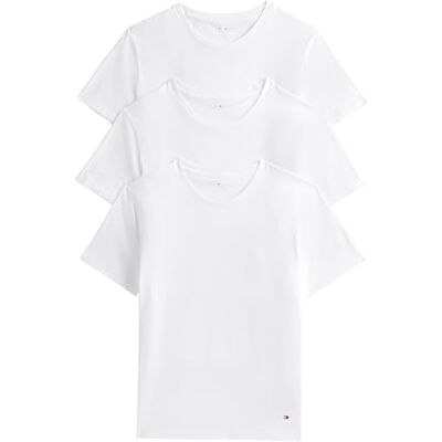 UM0UM03138 Tommy Hilfiger Męska koszulka z krótkim rękawem Stretch Cn Tee Ss 3 Pack, biały (White/White/White), L UM0UM03138 Tommy Hilfiger Męska koszulka z krótkim rękawem Stretch Cn Tee Ss 3 Pack, biały (White/White/White), L