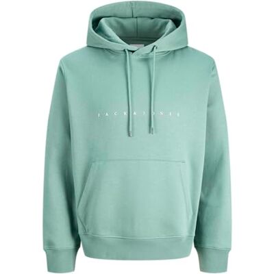 12233972-4901236 JACK & JONES Jjestar Jj Sweat Hood Noos męska bluza z kapturem, Mineral Blue, S 12233972-4901236 JACK & JONES Jjestar Jj Sweat Hood Noos męska bluza z kapturem, Mineral Blue, S