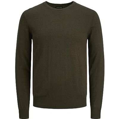 12208364-3866627 JACK & JONES JJeemil Knit Crew Neck Noos męski, Olive Night/Szczegóły: melanż, XS 12208364-3866627 JACK & JONES JJeemil Knit Crew Neck Noos męski, Olive Night/Szczegóły: melanż, XS