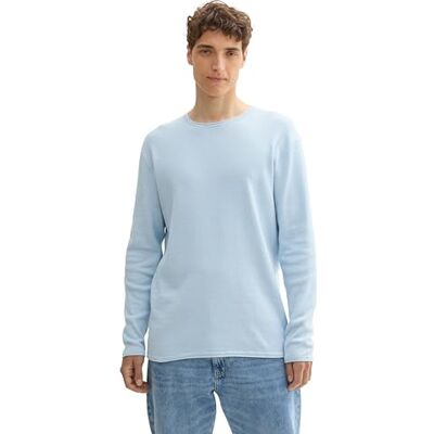 1042517 TOM TAILOR Denim Sweter męski, 13302 Light Metal Blue, L 1042517 TOM TAILOR Denim Sweter męski, 13302 Light Metal Blue, L