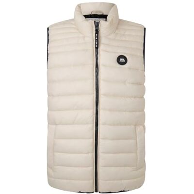 PM402862 Pepe Jeans Kamizelka puchowa męska Balle Gillet, beżowy (kość słoniowa), S PM402862 Pepe Jeans Kamizelka puchowa męska Balle Gillet, beżowy (kość słoniowa), S