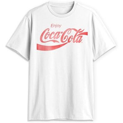 COKE0005-10001001 Coca-Cola Męska koszulka z krótkim rękawem z lat osiemdziesiątych coli, biały, L COKE0005-10001001 Coca-Cola Męska koszulka z krótkim rękawem z lat osiemdziesiątych coli, biały, L