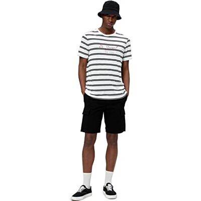 3SAM40005HW Koton Męskie spodenki Basic Cargo Drawstring Pocket Detailed Cotton Shorts, czarny (999), 40 3SAM40005HW Koton Męskie spodenki Basic Cargo Drawstring Pocket Detailed Cotton Shorts, czarny (999), 40
