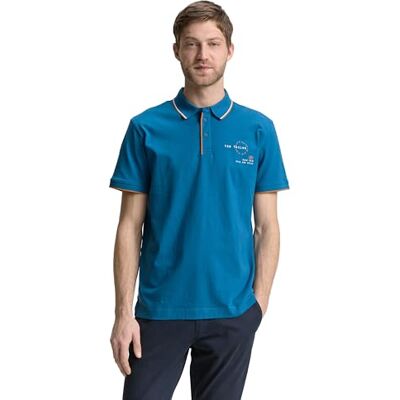 1046795 TOM TAILOR Męska koszulka polo w jednolitych kolorach, 28857 Blue Petrol, XS 1046795 TOM TAILOR Męska koszulka polo w jednolitych kolorach, 28857 Blue Petrol, XS