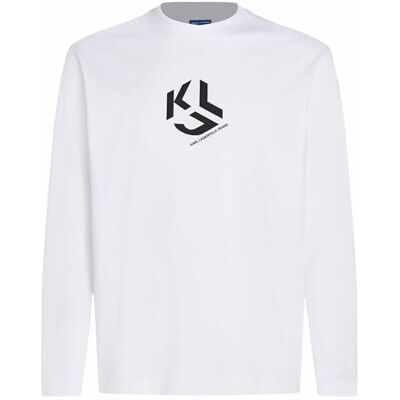 236D1705109M Karl Lagerfeld Jeans, Męskie, Regularny Koszulka Z Długim Rękawem I Monogramem Logo, Regularny Krój, Biały, M 236D1705109M Karl Lagerfeld Jeans, Męskie, Regularny Koszulka Z Długim Rękawem I Monogramem Logo, Regularny Krój, Biały, M