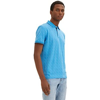 1035521 TOM TAILOR Męskie Koszulka polo , 31264 Blue Multicolor Design, L 1035521 TOM TAILOR Męskie Koszulka polo , 31264 Blue Multicolor Design, L