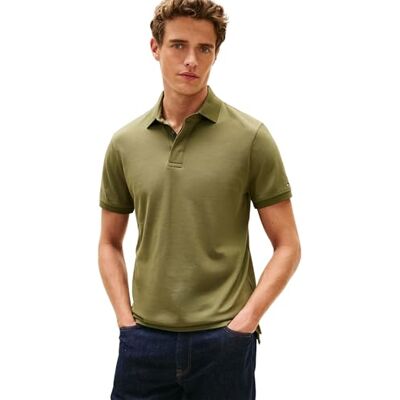 MW0MW41513 Tommy Hilfiger Męska koszulka polo z ukrytą listwą Reg , zielona, XXL MW0MW41513 Tommy Hilfiger Męska koszulka polo z ukrytą listwą Reg , zielona, XXL