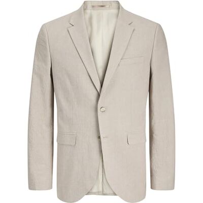 12277337-4759119 JACK & JONES Męska marynarka Jprstan Seersucker, Silver Lining, 46 12277337-4759119 JACK & JONES Męska marynarka Jprstan Seersucker, Silver Lining, 46