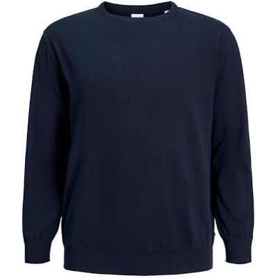 12250588 JACK & JONES Męska dzianina Jjebasic Crew Neck Noos Pls, Marynarka granatowa, 6XL 12250588 JACK & JONES Męska dzianina Jjebasic Crew Neck Noos Pls, Marynarka granatowa, 6XL
