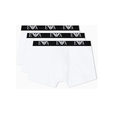 EM000259AF14131M0066 EMPORIO ARMANI Man's Bold Monogram 3-pak Trunk, biały, XL, Biały/Biały/Biały, XL EM000259AF14131M0066 EMPORIO ARMANI Man's Bold Monogram 3-pak Trunk, biały, XL, Biały/Biały/Biały, XL