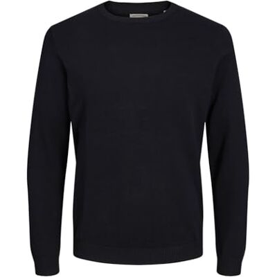 12250588 JACK & JONES Sweter męski, czarny, 5XL 12250588 JACK & JONES Sweter męski, czarny, 5XL