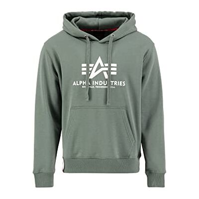 178312-432 Alpha Industries Basic Hoody Bluza z kapturem dla mężczyzn Vintage Green 178312-432 Alpha Industries Basic Hoody Bluza z kapturem dla mężczyzn Vintage Green