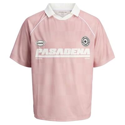 12277379-4759506 JACK & JONES Jcoretreat AOP Mesh Open Collar Polo Ss męska koszulka polo, pink icing, S 12277379-4759506 JACK & JONES Jcoretreat AOP Mesh Open Collar Polo Ss męska koszulka polo, pink icing, S