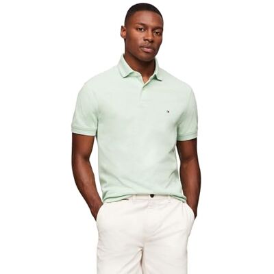 MW32348-311 Tommy Hilfiger Męska koszulka polo z krótkim rękawem o klasycznym kroju ze stretchem i organiczną bawełną, z krótkim rękawem, klasyczny krój, ze stretchem i bio-piqué bawełną, Miętowy żel wrzosowy, S MW32348-311 Tommy Hilfiger Męska koszulka polo z krótkim rękawem o klasycznym kroju ze stretchem i organiczną bawełną, z krótkim rękawem, klasyczny krój, ze stretchem i bio-piqué bawełną, Miętowy żel wrzosowy, S