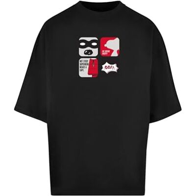 MP5000250 Merchcode Męski T-Shirt Peanuts Superhero Huge Tee, Oversized Fit, Cotton 100 Percent, L, czarny, L MP5000250 Merchcode Męski T-Shirt Peanuts Superhero Huge Tee, Oversized Fit, Cotton 100 Percent, L, czarny, L