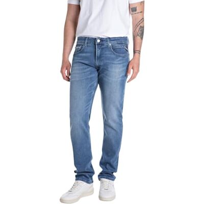 MA972Z.000.261 C39 Replay Męskie dżinsy Slim Straight Leg Grover, 009 Medium Blue, 31W / 34L MA972Z.000.261 C39 Replay Męskie dżinsy Slim Straight Leg Grover, 009 Medium Blue, 31W / 34L