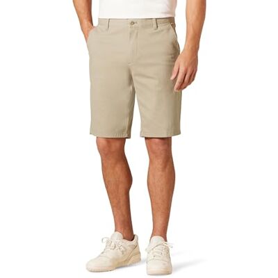 AEMN20273S24_Tan Amazon Essentials Męskie slim fit 28 cm płaskie przednie wygodne rozciągliwe chinosy krótkie, brązowe, 42 AEMN20273S24_Tan Amazon Essentials Męskie slim fit 28 cm płaskie przednie wygodne rozciągliwe chinosy krótkie, brązowe, 42