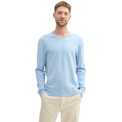 1039811 TOM TAILOR Sweter męski, 36302 Bright Wave Blue Melange, XL 1039811 TOM TAILOR Sweter męski, 36302 Bright Wave Blue Melange, XL