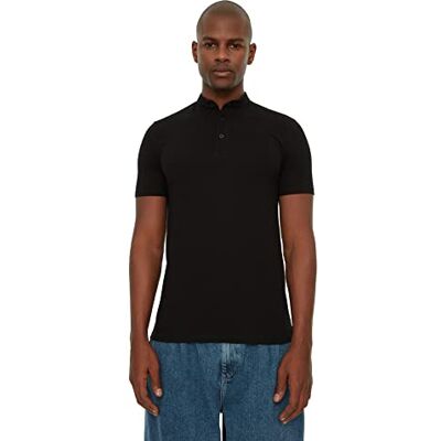 TMNSS21PO0036 Trendyol Męski czarny męski Slim Fit 100% bawełna, kołnierzyk typu racht, krótki rękaw, koszulka polo, czarny, średni TMNSS21PO0036 Trendyol Męski czarny męski Slim Fit 100% bawełna, kołnierzyk typu racht, krótki rękaw, koszulka polo, czarny, średni