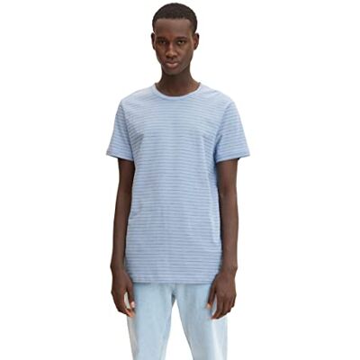 1033029 TOM TAILOR Denim Męskie koszulka w paski , 30326 Blue Fine Yd Stripe, XS 1033029 TOM TAILOR Denim Męskie koszulka w paski , 30326 Blue Fine Yd Stripe, XS