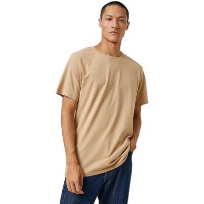 3SAM10057HK Koton Basic T-Shirt Crew Neck Short Sleeve Cotton Koszulka męska, Kawa, XS 3SAM10057HK Koton Basic T-Shirt Crew Neck Short Sleeve Cotton Koszulka męska, Kawa, XS