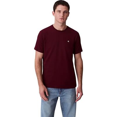 LV040HM265VLPXXL Calvin Klein Dżinsy męskie SS Smooth CTTN Solid CREWNK TEE LV040HM265 koszulki, czerwone (Deep Rouge), XXL LV040HM265VLPXXL Calvin Klein Dżinsy męskie SS Smooth CTTN Solid CREWNK TEE LV040HM265 koszulki, czerwone (Deep Rouge), XXL