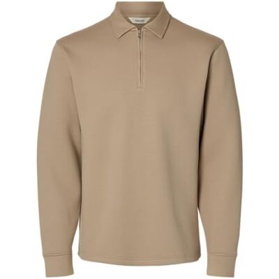 16100132-4916412 SELECTED MEN Slhemanuel Soft Polo Zip Sweat Noos, Czysty kaszmir., L 16100132-4916412 SELECTED MEN Slhemanuel Soft Polo Zip Sweat Noos, Czysty kaszmir., L