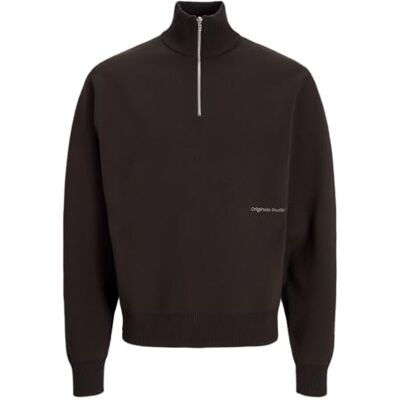 12265431 Jack & Jones Jorwesterbro Knit Half Zip, Tort czekoladowy, M 12265431 Jack & Jones Jorwesterbro Knit Half Zip, Tort czekoladowy, M