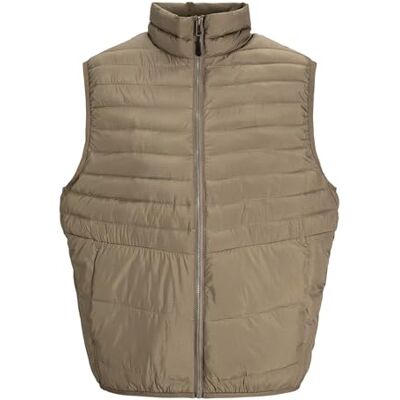 12259001 JACK&JONES PLUS Jjestate Packable Puffer Bw Collar Pls kamizelka pikowana męska, canteen, 4XL 12259001 JACK&JONES PLUS Jjestate Packable Puffer Bw Collar Pls kamizelka pikowana męska, canteen, 4XL