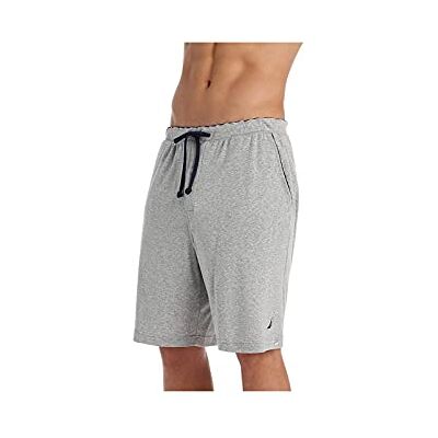 KH00F5-060 Nautica Męskie krótkie spodenki typu soft Knit Elastic Waistband Sleep Lounge Short piżama dolna część, szary (Grey Heather), XL KH00F5-060 Nautica Męskie krótkie spodenki typu soft Knit Elastic Waistband Sleep Lounge Short piżama dolna część, szary (Grey Heather), XL