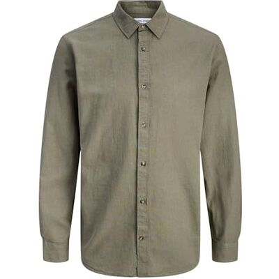 12289174-4905921 JACK & JONES Koszulka Jjesummer Linen Blend T-shirt L/S Sn, oliwkowa zieleń, M męska, Oliwkowy, M 12289174-4905921 JACK & JONES Koszulka Jjesummer Linen Blend T-shirt L/S Sn, oliwkowa zieleń, M męska, Oliwkowy, M