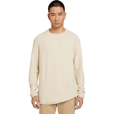 1030031 TOM TAILOR Denim Męskie Sweter z dzianiny ze strukturą , 12034 A Breath Of Light Beige Melang, XS 1030031 TOM TAILOR Denim Męskie Sweter z dzianiny ze strukturą , 12034 A Breath Of Light Beige Melang, XS