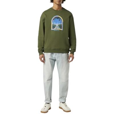 180070 Scotch & Soda Męska bluza z grafiką z przodu o luźnym kroju, Wojsko, M 180070 Scotch & Soda Męska bluza z grafiką z przodu o luźnym kroju, Wojsko, M