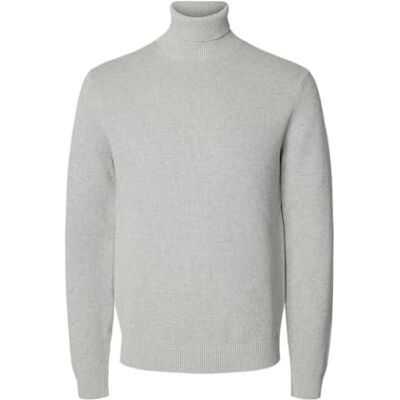 16099187-4853016 SELECTED FEMME Slhdane Ls Knit Structure Roll Neck Noos, jasnoszary melanżowy, L 16099187-4853016 SELECTED FEMME Slhdane Ls Knit Structure Roll Neck Noos, jasnoszary melanżowy, L