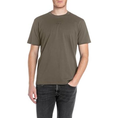 M3098 .000.2660 Replay Basics T-shirt męski Crew Neck z bawełny, 759 Mud Green, M M3098 .000.2660 Replay Basics T-shirt męski Crew Neck z bawełny, 759 Mud Green, M