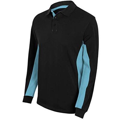 VELILLA 105514 0/5 Czarny/Celeste S Dwukolorowe polo z długim rękawem Czarny Rozmiar S VELILLA 105514 0/5 Czarny/Celeste S Dwukolorowe polo z długim rękawem Czarny Rozmiar S