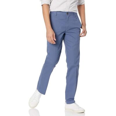 MAE60009SP18-BluIG-33W x 32L Amazon Essentials Męskie spodnie chinosy slim fit, odporne na zagniecenia, z płaskim przodem, indygo, 33 szer. x 32 l MAE60009SP18-BluIG-33W x 32L Amazon Essentials Męskie spodnie chinosy slim fit, odporne na zagniecenia, z płaskim przodem, indygo, 33 szer. x 32 l