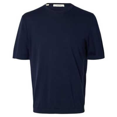 16099828-4973698 SELECTED MEN Slhtorino Ss Knit Crew Neck Noos, granatowy blezer, XL 16099828-4973698 SELECTED MEN Slhtorino Ss Knit Crew Neck Noos, granatowy blezer, XL