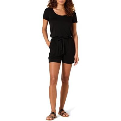 AE19113370-BLK-XX-Large Amazon Essentials damski kombinezon z krótkim rękawem i okrągłym dekoltem, czarny, XXL AE19113370-BLK-XX-Large Amazon Essentials damski kombinezon z krótkim rękawem i okrągłym dekoltem, czarny, XXL