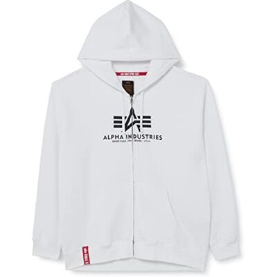 178325-09 Alpha Industries Basic Zip Hoody Bluza z kapturem dla mężczyzn White 178325-09 Alpha Industries Basic Zip Hoody Bluza z kapturem dla mężczyzn White
