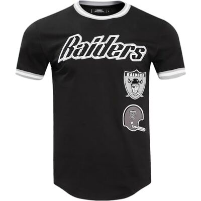 FOR143562 Pro Standard Męska koszulka z krótkim rękawem NFL Las Vegas Raiders Retro Classics czarny/szary L FOR143562 Pro Standard Męska koszulka z krótkim rękawem NFL Las Vegas Raiders Retro Classics czarny/szary L