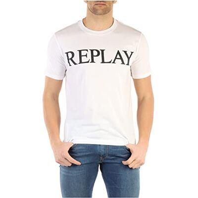 M6475 .000.22980P Replay T-shirt męski, Optical White 001, XS M6475 .000.22980P Replay T-shirt męski, Optical White 001, XS