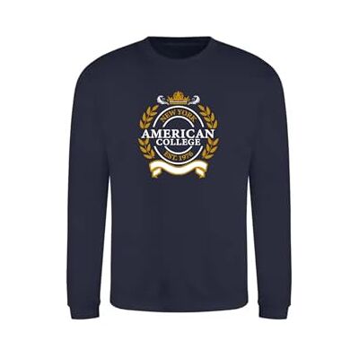 ACSCRW5 NAVY L AMERICAN COLLEGE USA Bluza z okrągłym dekoltem dla dorosłych mężczyzn i kobiet, Niebieski, L ACSCRW5 NAVY L AMERICAN COLLEGE USA Bluza z okrągłym dekoltem dla dorosłych mężczyzn i kobiet, Niebieski, L