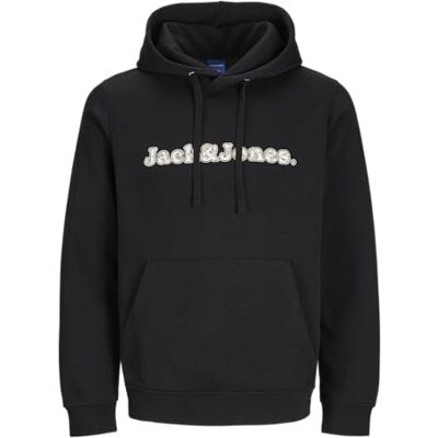 12275481-4732968 Jack & Jones Jorsplit Aop Branding Sweat Hood, czarny, S 12275481-4732968 Jack & Jones Jorsplit Aop Branding Sweat Hood, czarny, S