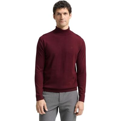 1048013 TOM TAILOR Sweter męski, 39101 – bordowy melanż, L 1048013 TOM TAILOR Sweter męski, 39101 – bordowy melanż, L