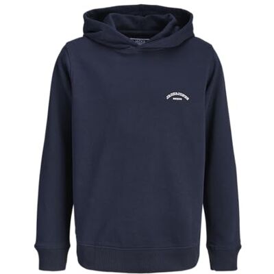 12289935-4915096 JACK & JONES Jjcollege męska bluza z kapturem z logo Jnr, granatowy blezer, 128 12289935-4915096 JACK & JONES Jjcollege męska bluza z kapturem z logo Jnr, granatowy blezer, 128