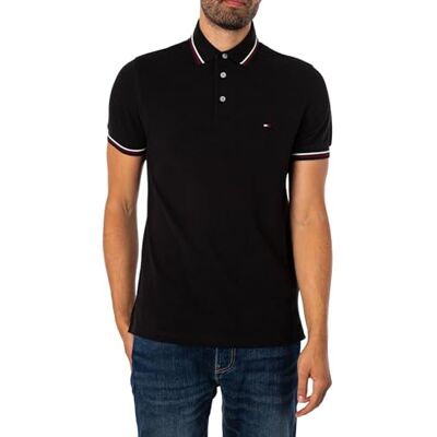 MW0MW37346BDSXXL Tommy Hilfiger Męska koszulka polo Slim Fit MW0MW37346 S/S Polo, Czarna, XXL, czarny (czarny), XXL MW0MW37346BDSXXL Tommy Hilfiger Męska koszulka polo Slim Fit MW0MW37346 S/S Polo, Czarna, XXL, czarny (czarny), XXL