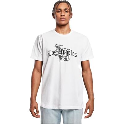 MT3792 Mister Tee Męski T-shirt LA Wording Tee, swobodny męski T-shirt z nadrukiem piersi, 100% bawełna, rozmiary XS 5XL, biały, XS MT3792 Mister Tee Męski T-shirt LA Wording Tee, swobodny męski T-shirt z nadrukiem piersi, 100% bawełna, rozmiary XS 5XL, biały, XS