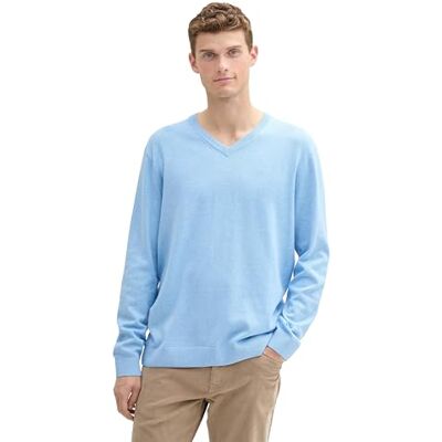 1039811 TOM TAILOR Sweter męski, 37092 Sky Blue Dark Melange, XXL 1039811 TOM TAILOR Sweter męski, 37092 Sky Blue Dark Melange, XXL